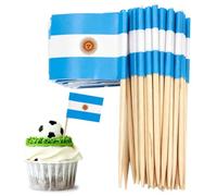 Small Argentina Flags Cocktail Sticks Little Cake Toppers for Cake Decorations,100pcs Mini Argentine Toothpick Flag On Sticks for Sandwich Food Cupcake Topper World Cup 2026 Decoration Pub Royal Event