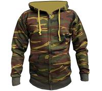 Small Army Camouflage Classic Plain Zip up Hoodie Unsex and These are Ideal for Mens and Ladies Hooded Sweatshirt