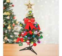Small Artificial Xmas Tree Tabletop Christmas Tree 45Cm, Miniature Pine Tree Xmas Tree With 30 Led Lights Star Treetop & Ornaments For Home Office Desk Christmas Decor