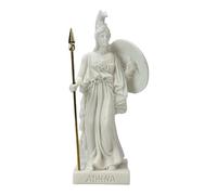 Small Athena Minerva Greek Roman Goddess Cast Alabaster Statue White 15 cm