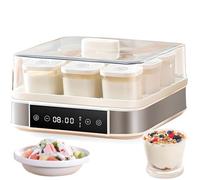 Small automatic yogurt manufacturer, digital electric yogurt fermentor with temperature and time control, LCD touch screen, adjustable time for homemade yogurt, rice wine