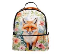 Small Backpack Purse, Mini Backpack Purse for Women Girls, Fox Florals Backpack Casual Travel Daypacks