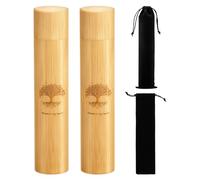 Small Bamboo Scattering Urns for Human & Pet Ashes 9-Inch Biodegradable Cremation Tubes Keepsake with 2 Velvet Pouches, Engraved Tree of Life & Remembrance Memorial Gift Set(Tree of Life)