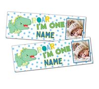 Small Banner 2 x 3ft | Photo Personalised 1st Happy Birthday Banners | 1st Birthday Decorations for Boys | First Birthday Decorations Boy | 1st Birthday Banner Boy | Dinosaur Party