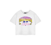 (Small) Barbie Cropped Short Sleeved T-Shirt (Womens White)