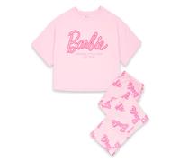 (Small) Barbie Short Sleeve Long Leg Pyjama Set (Womens Pink)