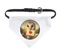 Small 'Barn Owl Love Note' Dog/Cat/Pet Bandana (PD00063847)