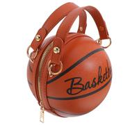 Small Basketball Shape Bag Lady Shoulder Bag Fashionable Pu Material Excellent Capacity Reasonable Size Women Date Party