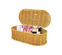 Small Baskets for Shelves, Washable Look Rattan - Space Saving Baskets - for Bathroom, Bedroom, Living Room, Kitchen, Country House Style, Pantry, Drawer,