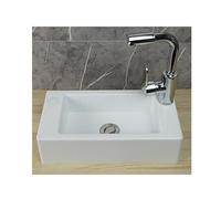 Small Bathroom Sink, Plastic Mini Cloakroom Basin, No Drilling Rectangular