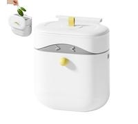 Small Bathroom Trash Bin - 26x15.5x23cm Cabinet Door Kitchen Trash Can with Lid, 2.5 Gallon | Space Saving Garbage Solution for Countertop Under Sink RV Dorm Backyard Porch Bedroom Use