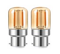 Small Bayonet Light Bulb - 2Pcs B22 LED 1W Low Watt Pygmy Bulb, Spiral Filament Decorative Bulbs 2700K Warm White T28 220V for Sewing Machines, Appliance Lamps, Night Lights, Vintage LED Lighting