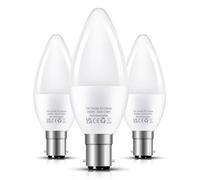 Small Bayonet Light Bulb 60W, LED B15 Candle Bulb Small Bayonet Cap Warm White 3000K, 7W 600LM Frosted C35 SBC Energy Saving Lightbulbs, Non-Dimmable for Chandelier, 3 Pack