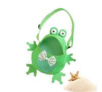Small Beach Net Bag, Quick-Drying Mesh Bag for Children - Adjustable Shoulder Strap with Frog Shape for Summer Holiday Seashell Collection Children Boys Girls, Bow Tie, riferimento alla