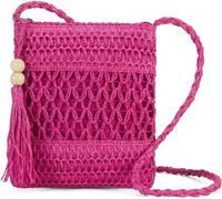 Small Beach Straw Purse For Women: Straw Bags Crossbody Shoulder Handbags - Raffia Woven Tote Purse For Summer Vacation, Pink, Mini