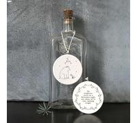 Small Bear & Robin Christmas Hanging Decoration - White Porcelain Ornament for Holiday Tree & Seasonal Home Decor