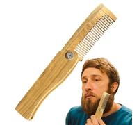 Small Beard Comb - Natural Wood Beard Comb for Men, Beard Care | Pocket Anti-Static Wooden Comb, Foldable Beard Cleaner Comb, Portable Beard Comb p