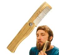 Small Beard Comb | Portable Folding Moustache Comb | Men's Pocket Anti-Static Beard, Folding Wooden, Cleaner, Portable Combs for Men