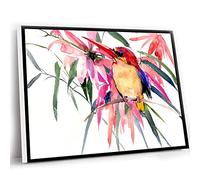 Small Bedroom Wall Decor,Farmhouse Living Room Decor,Home Office Wall Decor,Chic Wall Art Canvas,Bird Art,Orinetal Dwarf Kingfisher,Canvas Watercolor Frame Art Painting,12x16 Inch UnFramed Wall Art