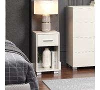 Small Bedside Table Bedroom Furniture Drawer Open Shelf Storage White Gloss Unit