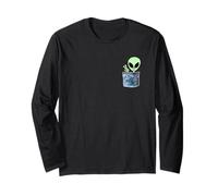 Small Being Extraterrestrial with Peace Sign Long Sleeve T-Shirt