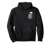 Small Being Extraterrestrial with Peace Sign Pullover Hoodie