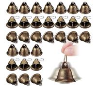 Small Bells for Crafts, 20pcs with Carabiner Hook, Beautiful Copper Golden Bell for Crafts, Christmas Bells, Crafts, Wind Chimes, Dog Training (Bronze)