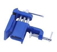 Small Bench Vise Clamp for Woodworking and Jewelry Making, 0-80mm Jaw Opening, Cast Iron Light Duty Vise with Steel Slide Rail, Blue, 135x150mm
