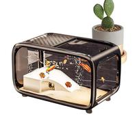 Small Betta Fish Tank - Clear Acrylic Aquarium With Climbing Decor And Top Feeding Hole, Compact Habitat With Ventilation For Easy Care And Visibility, Desktop Aquatic Container | Shrimp Turtle Plant