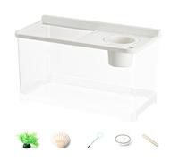 Small Betta Fish Tank with 3 Colour Lights, Household Aquarium, Hydroponic 360° Highly Transparent Nano Aquarium for Living Room, Table Entrance, House Landscape, Workplace