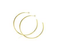 Small/Big Titanium Open C Hoop Earrings for Women 9-50mm, Thin/Chunky Titanium Earrings Hoops Polished Tube/Brushed/Cubic Zirconia Earring Charms, Titanium, No Gemstone