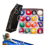 Small Billiard Balls Set - Compact Cue Game Accessories for Mini Tables | Polished Resin Construction with Numbered Design, Training Game Pieces for Home Desktop Play Portable Games Accessory