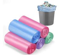 Small Bin Bags 100 Counts 5L Bin Liners Colorful Garbage Bags for Bathroom, Office, Pedal Bin Liners Fit Small Trash Can, (17.71"x19.68")