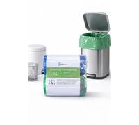 Small Bin Bags 6L - 2 Rolls, 100 Count Pedal Bin Liners, Recyclable, for Bathroom, Toilet, Bedroom & Office, 40 x 45 cm, Green & Blue