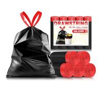 Small Bin Liners 10L, 75 Count Thick Drawstring Bin Bags with Tie Handles, Black Waste Bags for Bathroom Kitchen Office Bedroom, Fits 10-15L Bins (Pedal/Waste Paper Bins)