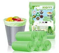 Small Bin Liners 5 Liter Biodegradable Garbage Bags 120 Count Green Kitchen Food Waste Bags Strong Pedal Bin Bags for Kitchen, Bathroom, Bedroom, Office, Car