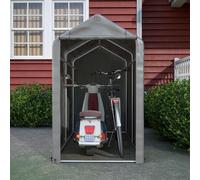 (Small) BIRCHTREE Garden Bike Storage Tent Shed Steel Frame PE Cover Waterproof S/L Grey