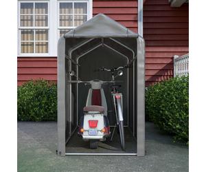 (Small) BIRCHTREE Garden Bike Storage Tent Shed Steel Frame PE Cover Waterproof S/L Grey
