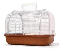 Small Bird Cage,Transparent Bird Travel Carrier, Full View Cockatiel Cage,Birds Habitat Category Indoor Outdoor, Canary Lovebird for Balcony Living Room Park(Brown-A,L)
