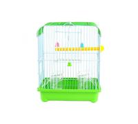 Small Bird Cages 22cm x 27cm x 16cm for Canaries, Budgies, Finches, Metal, Accessories - Green