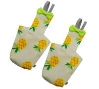 Small Bird Nappy - Reusable Polyester Parrot Nappy with 2 x Soft Liners | Leak-Proof Adjustable Bird Nappy Pineapple Print | Washable Suit for Parrots Budgies Lovebirds Cockatiels