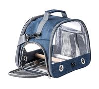 Small Bird Travel Carrier - Foldable Transparent Housing, Soft-Grip Perch Tray System, Stable Carry Handle, Secure Airflow Construction | Lightweight Protective Travel Cage, Outdoor Protection