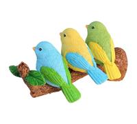 Small Birds Figurines For The Garden - Colorful Decorative Wildlife Ornaments | Birds On Branch Sculpture | Modern Resin Resin Art Sculpture For Living Room