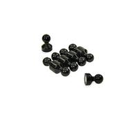 Small Black Acrylic Push Pin Magnet for Fridge, Whiteboard, Noticeboard, Filing Cabinet - 11mm dia x 17mm tall - Pack of 10