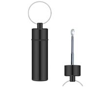 Small Black Carbon Fibre Snuff Bottle, 15ml Capacity, 8.5 x 5.4 cm, with Folding Spoon