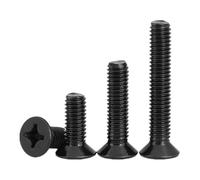 Small Black Carbon Steel Flat Screw M3.5 M4 M5 M6 Countersunk Head Screw Bolt(50mm,M6(10pcs))