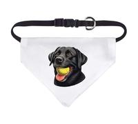 Small 'Black Labrador With Ball' Dog/Cat/Pet Bandana (PD00061077)