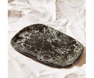 Small Black Marble Effect Serving Platter | Hygge