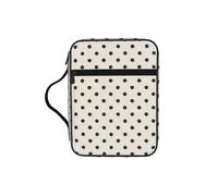 Small Black Polka Dot Bible Cover Case with Handle, Water-Resistant Oxford Fabric Bible Bag Organizer with Zipper Pockets for Church