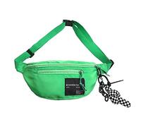 Small Black Sling Crossbody Backpack Shoulder Bag Men Women Pendant Pins Hiking Walking Biking Travel Purse, Green